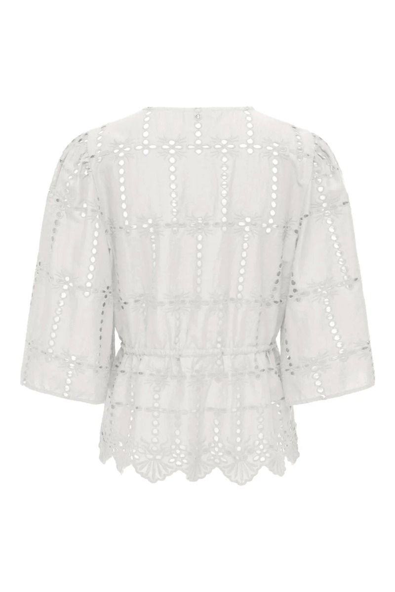 JDY - Bluse - Jojo 3/4 Anglaise Shirt - Cloud Dancer