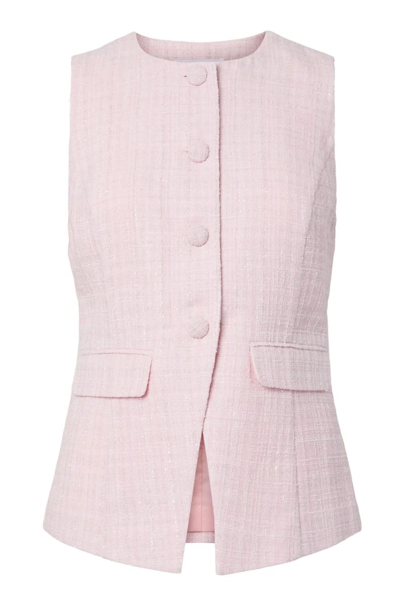YAS - Top - Jose Boucle Waistcoat - Pink Lady