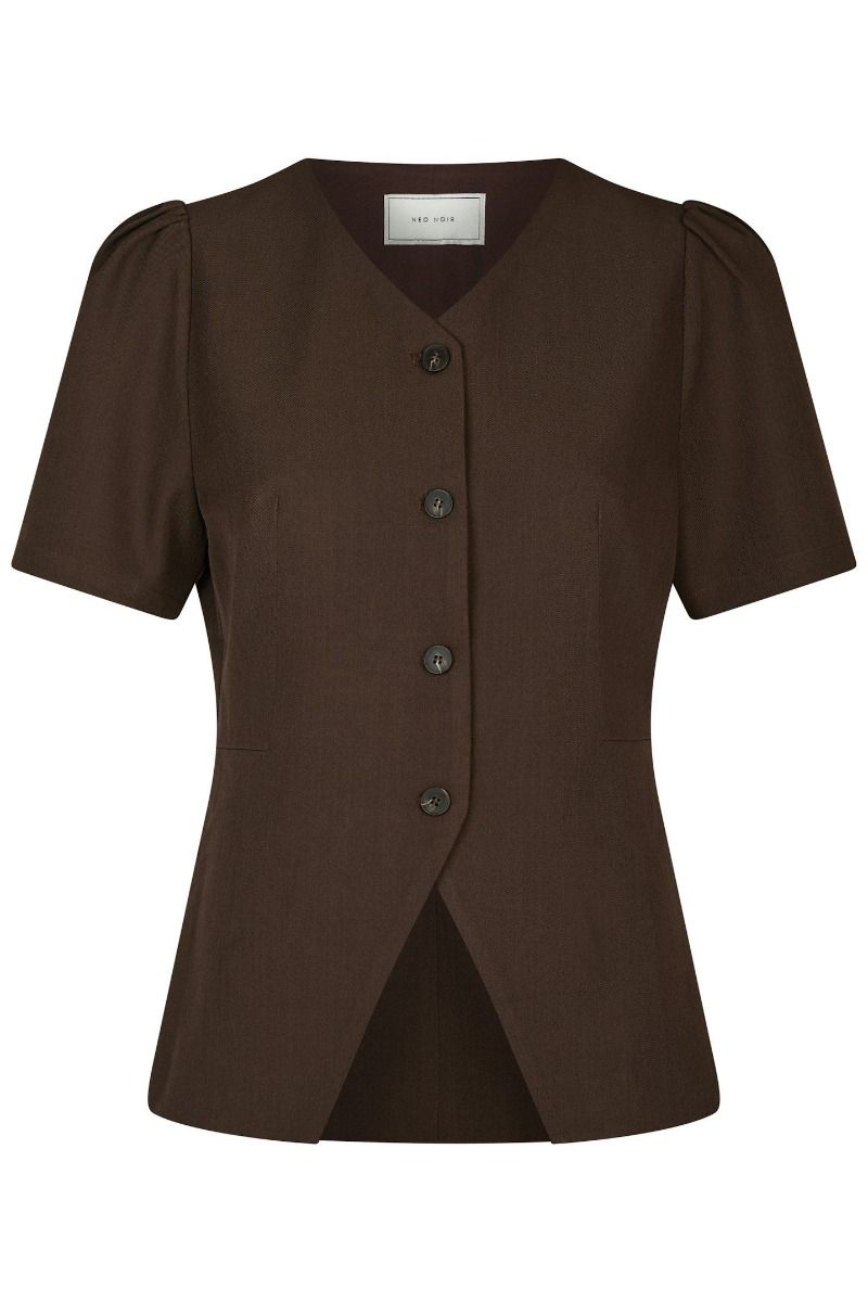 Neo Noir - Bluse - Jules Structure Blouse - Dark brown