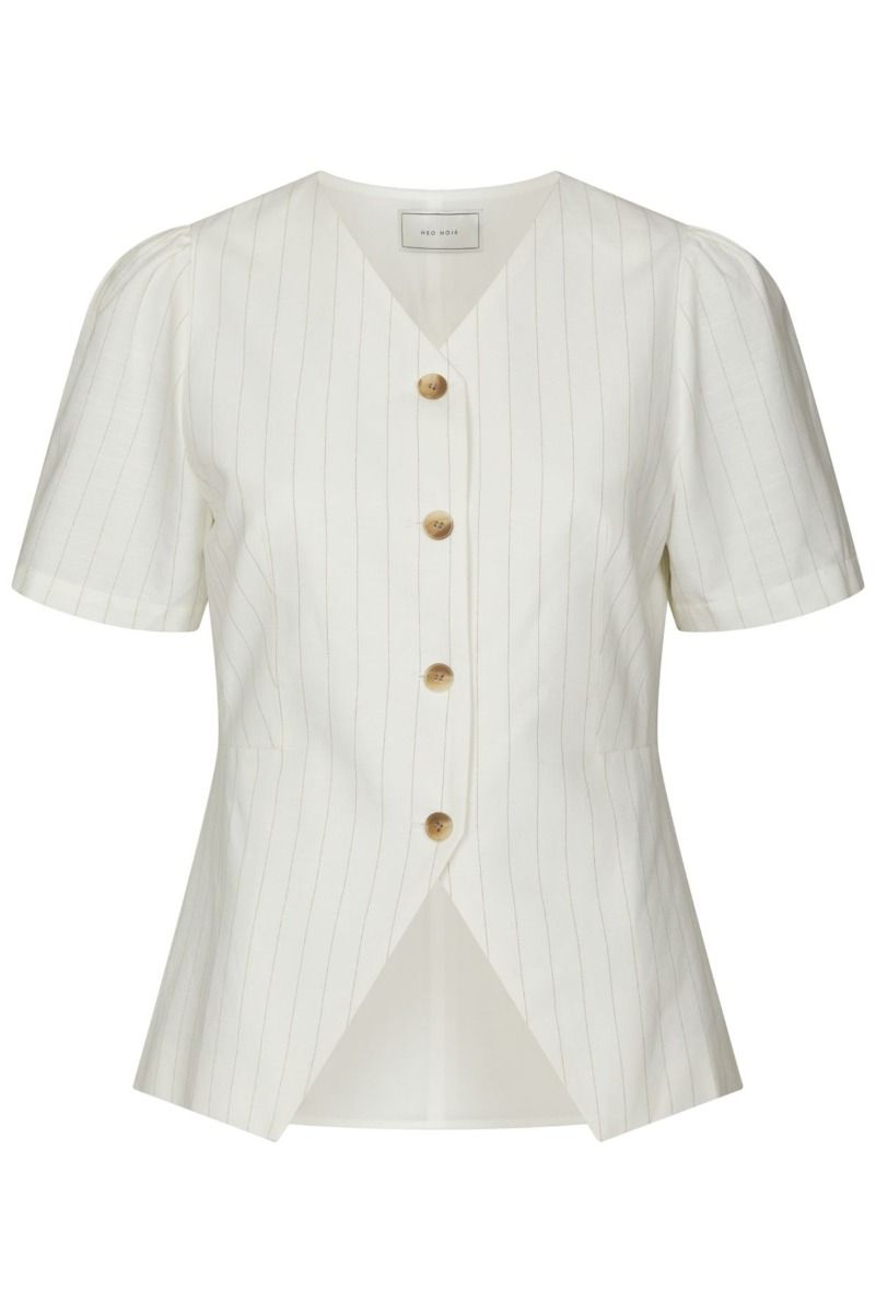 Neo Noir - Top - Jules Summer Stripe Blouse - Taupe Stripe