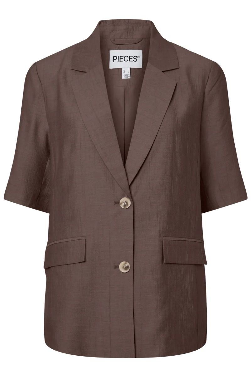 Pieces - Blazer - Gerry Ss Blazer - Coffee Quartz