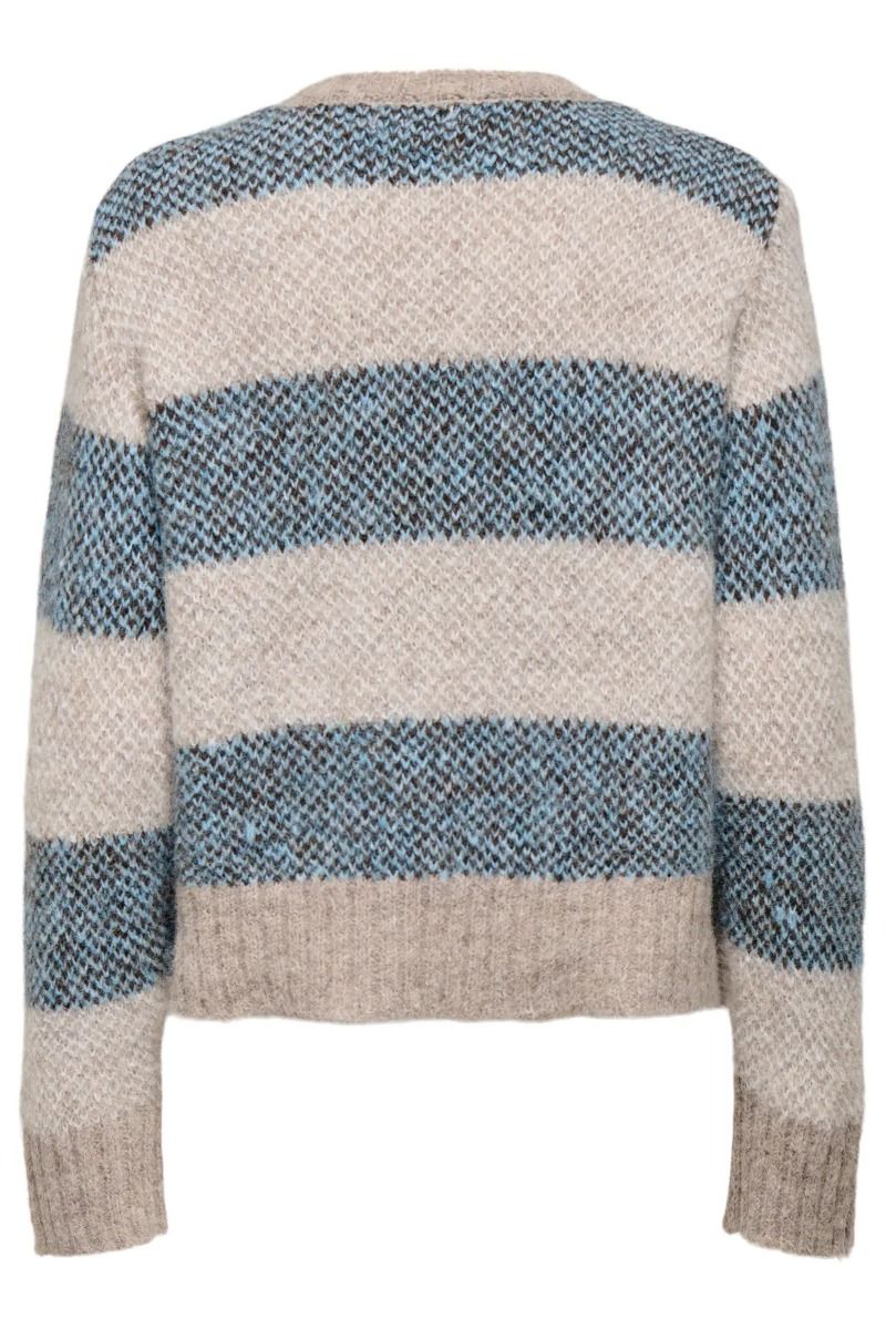 JDY - Strik - Zoey Life L/S O-Neck Jacq - Taupe Gray Surf The Web