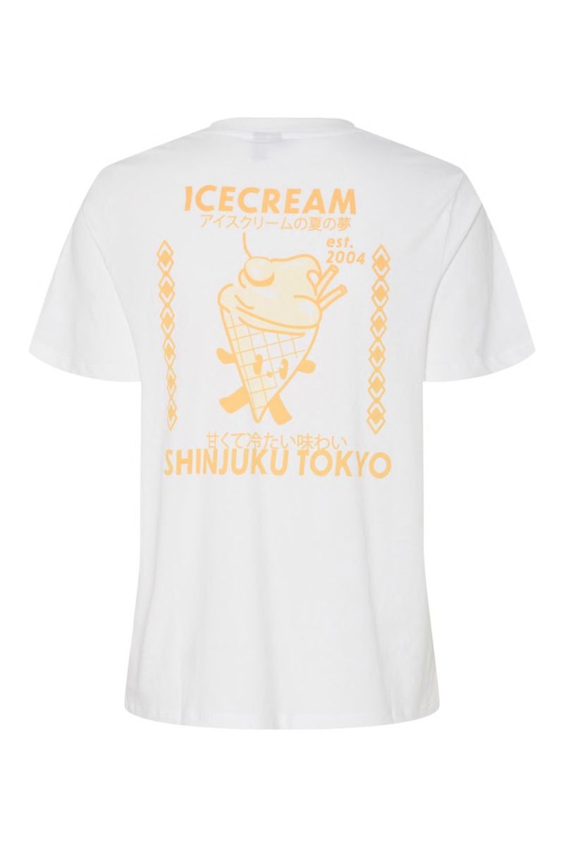 Pieces - T-shirt - Funsun Ss Printed T-Shirt - Bright White
