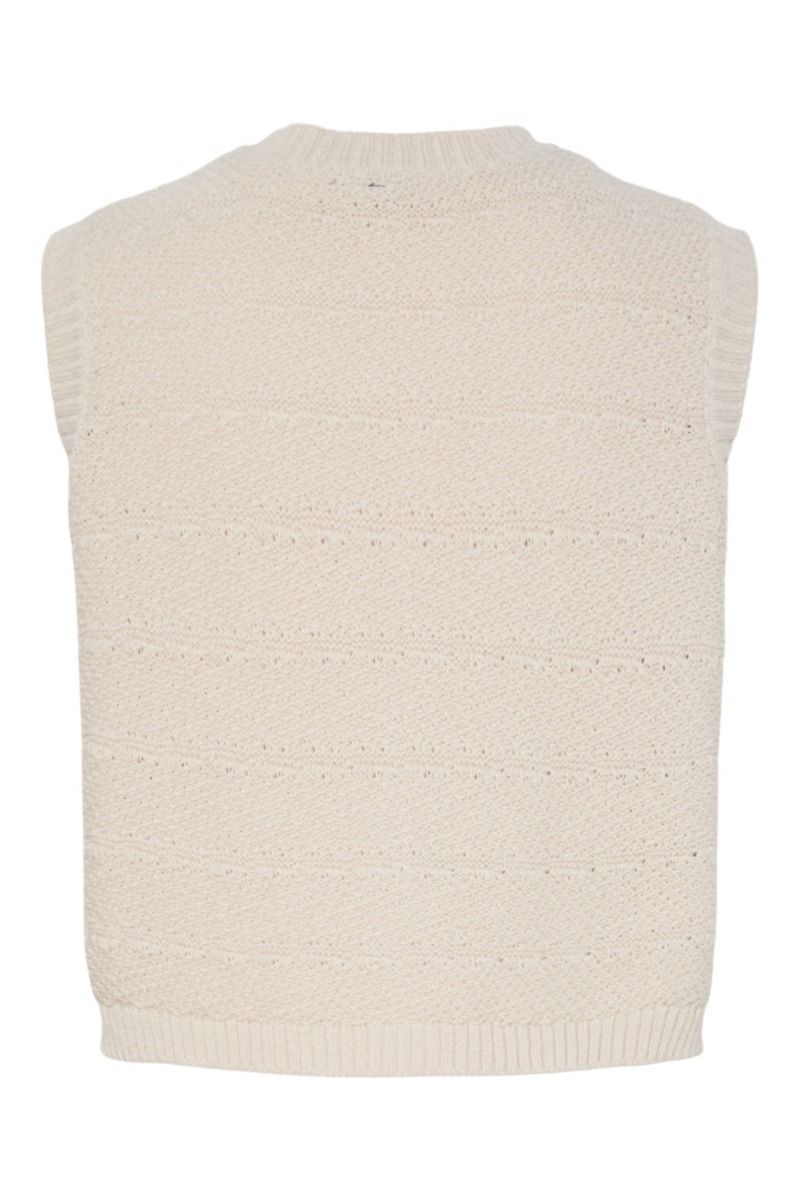 Pieces - Vest - Jena O-Neck Knit Vest - Silver Lining