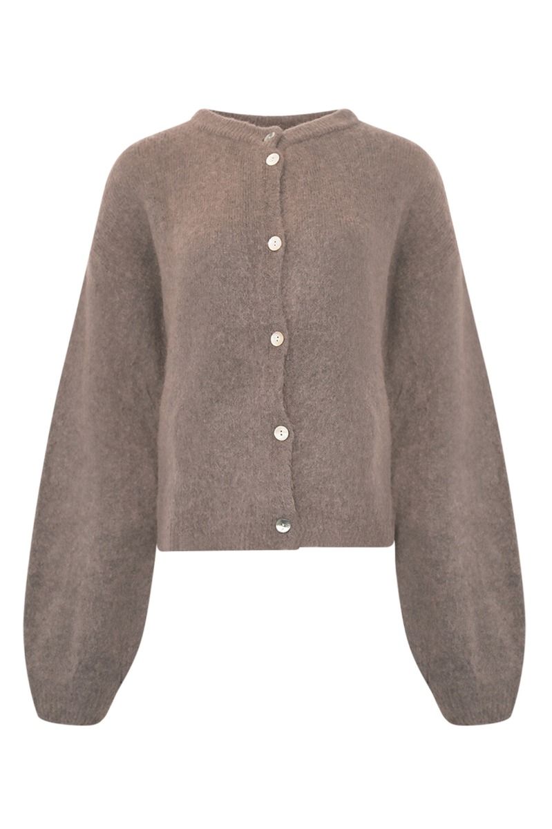 Noella - Cardigan - Kae Knit Cardigan - Coffee