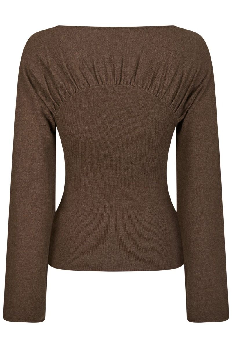 Neo Noir - Bluse - Kaiba Knit Blouse - Brown Melange
