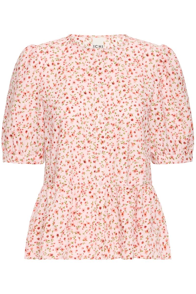 Ichi - Bluse - Kala SS2 - Chalk Pink/Pink flower