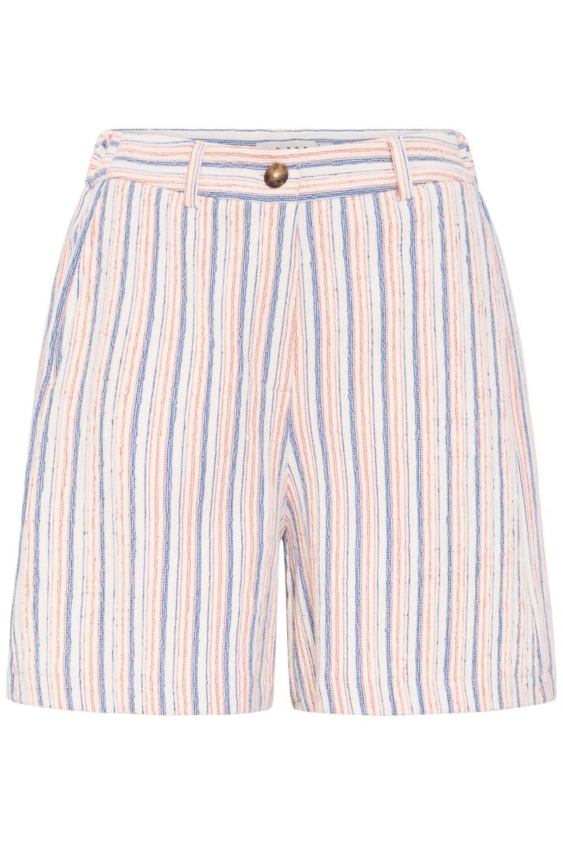 Ichi - Shorts - Kate Lineya SHO - Birch W. Blue/Red Stripe (Levering midt marts)