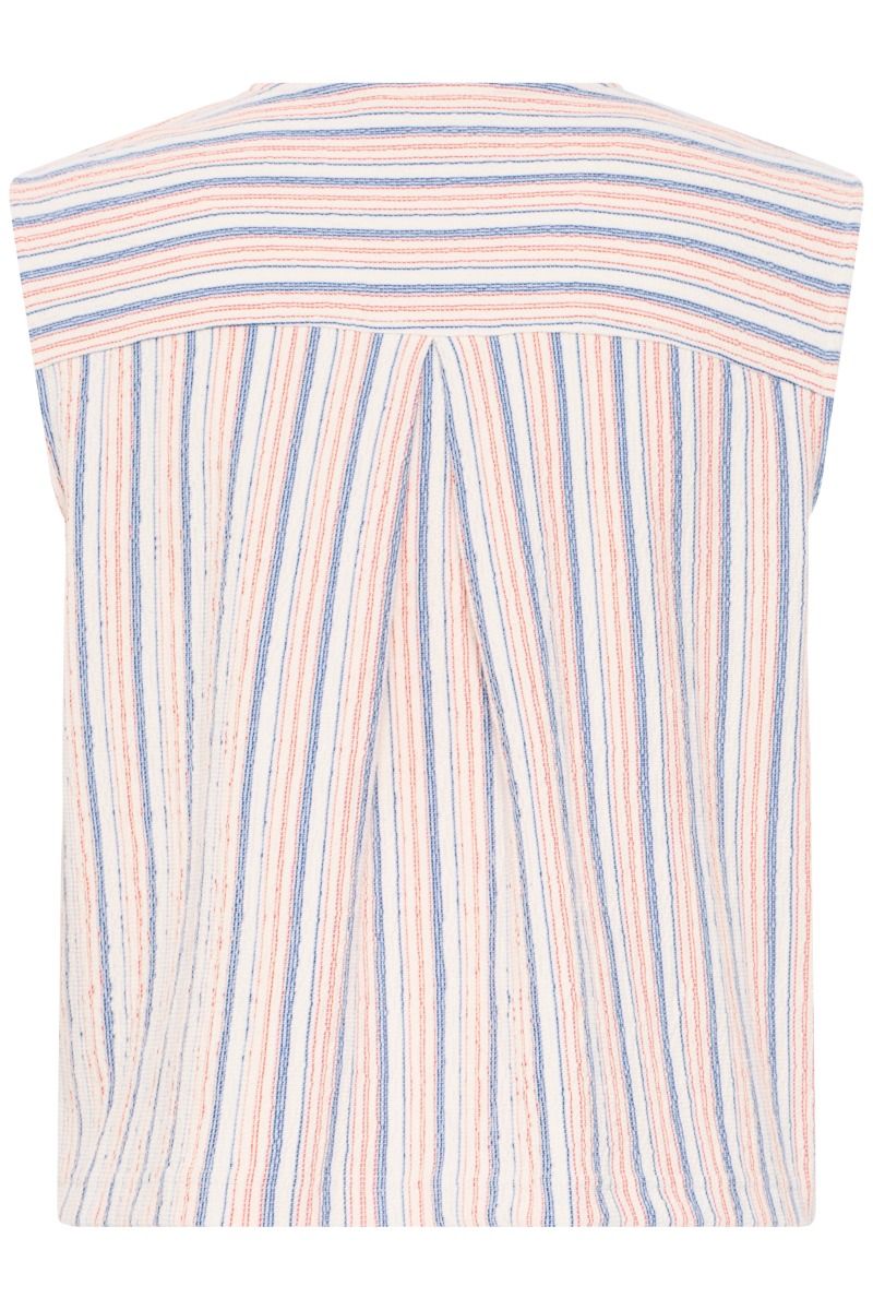 Ichi - Vest - Kate Lineya WA - Birch W. Blue/Red Stripe (Levering midt marts)