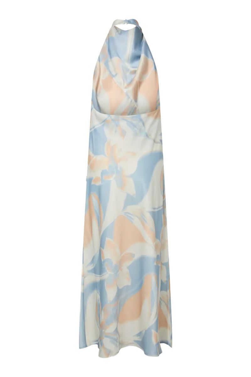 Y.A.S - Kjole - Pella Halterneck Long Dress - Skyway Esther Print (Levering midt maj)
