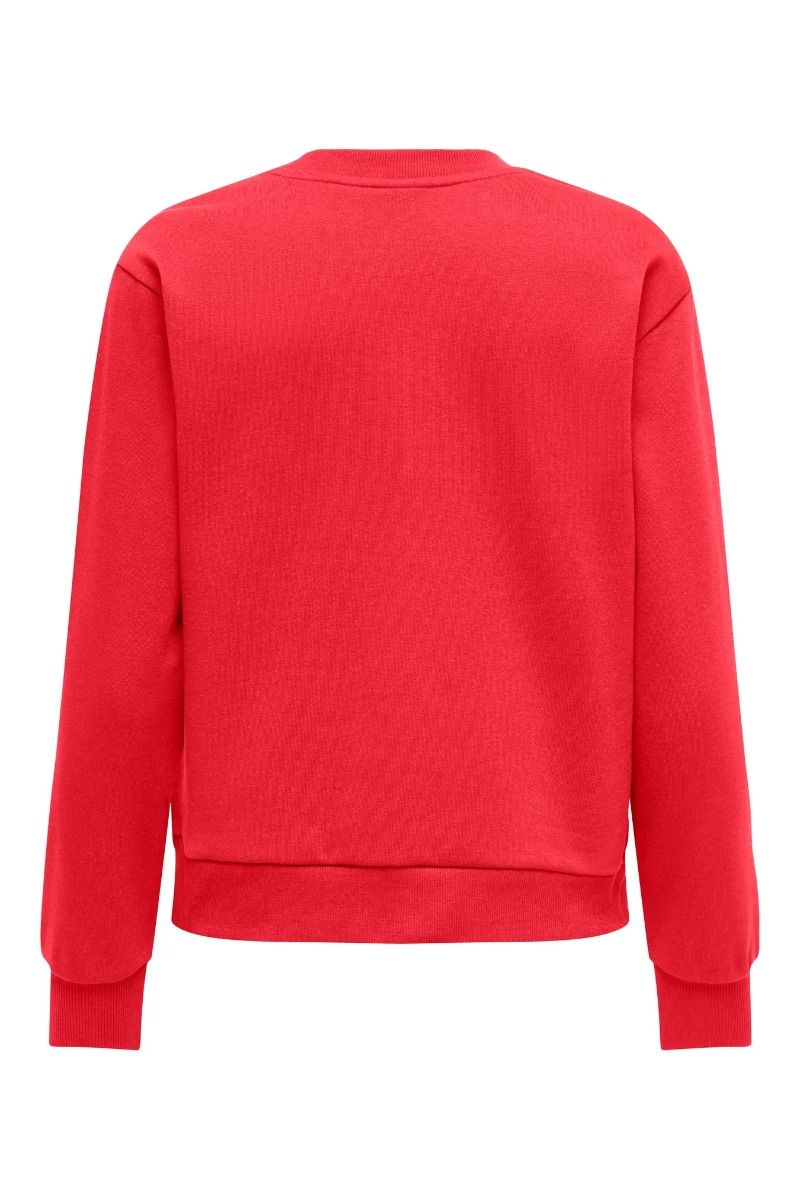 JDY - Nanna Life L/S Text Sweat - High Risk Red CHERRY