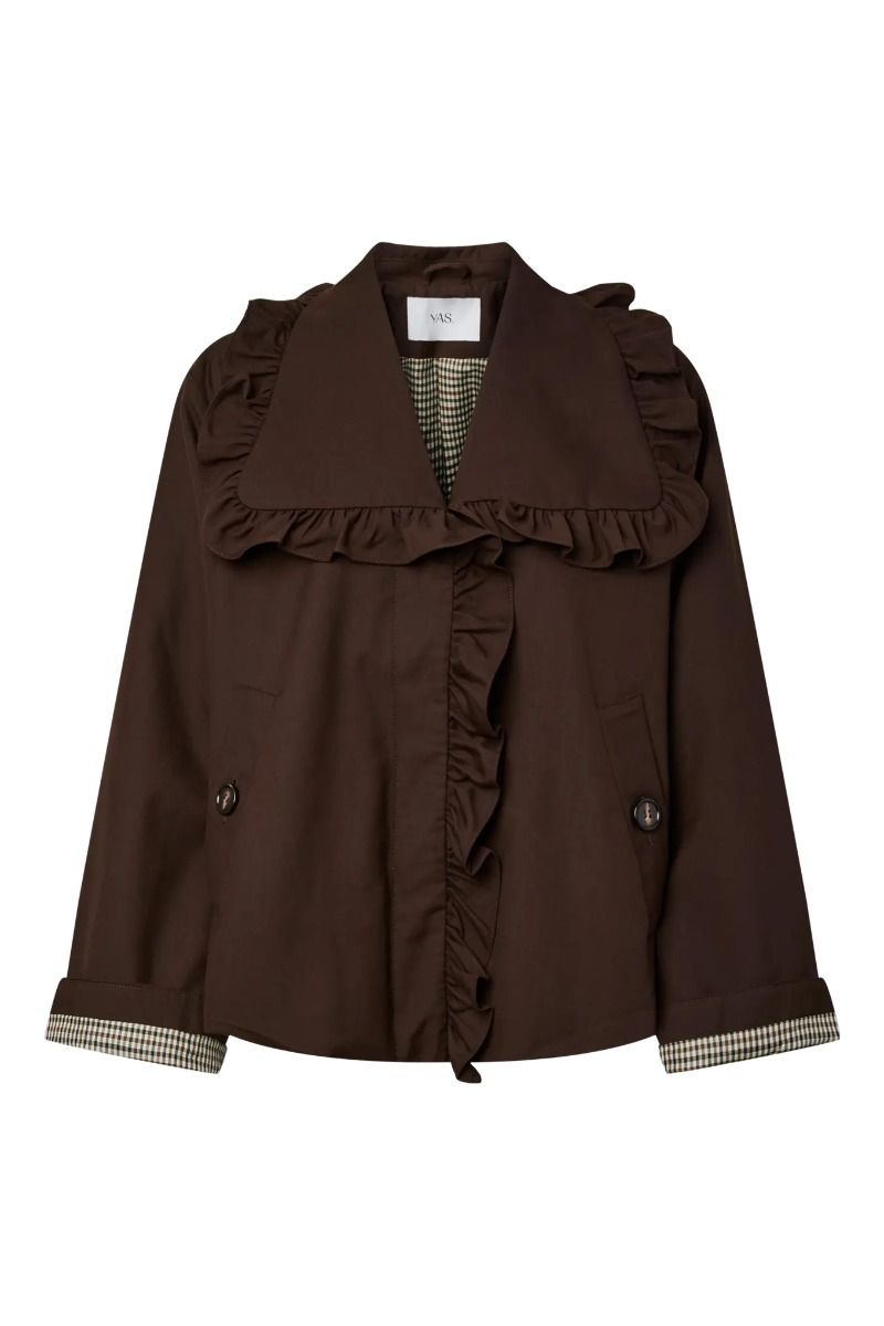 YAS -  Jakke - Elsia LS Short Trenchcoat - Coffee Bean (Levering midt juli)