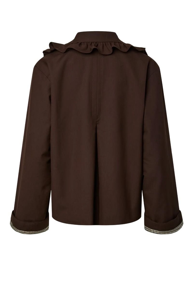 YAS -  Jakke - Elsia LS Short Trenchcoat - Coffee Bean (Levering midt juli)