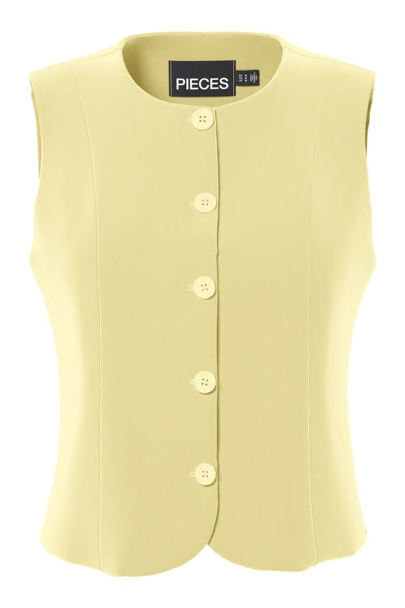 Pieces - Vest - Kamil Fittede Vest - French Vanilla (Levering midt april)