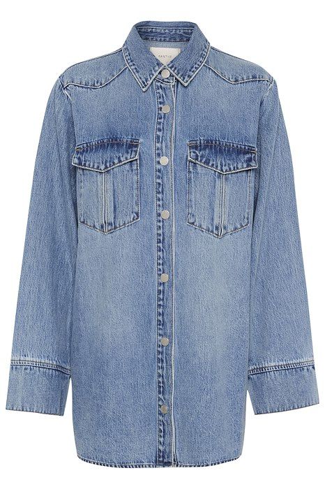 Gestuz - Skjorte - GZlayza OZ Shirt - Mid Blue Vintage Wash