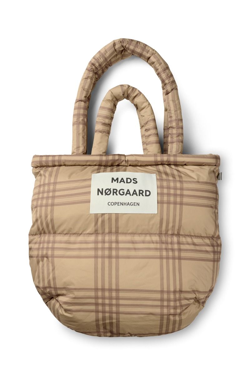 Mads Nørgaard - Taske - Light Ripstop Pillow Aop Bag - Cornstalk/Cocoa Brown