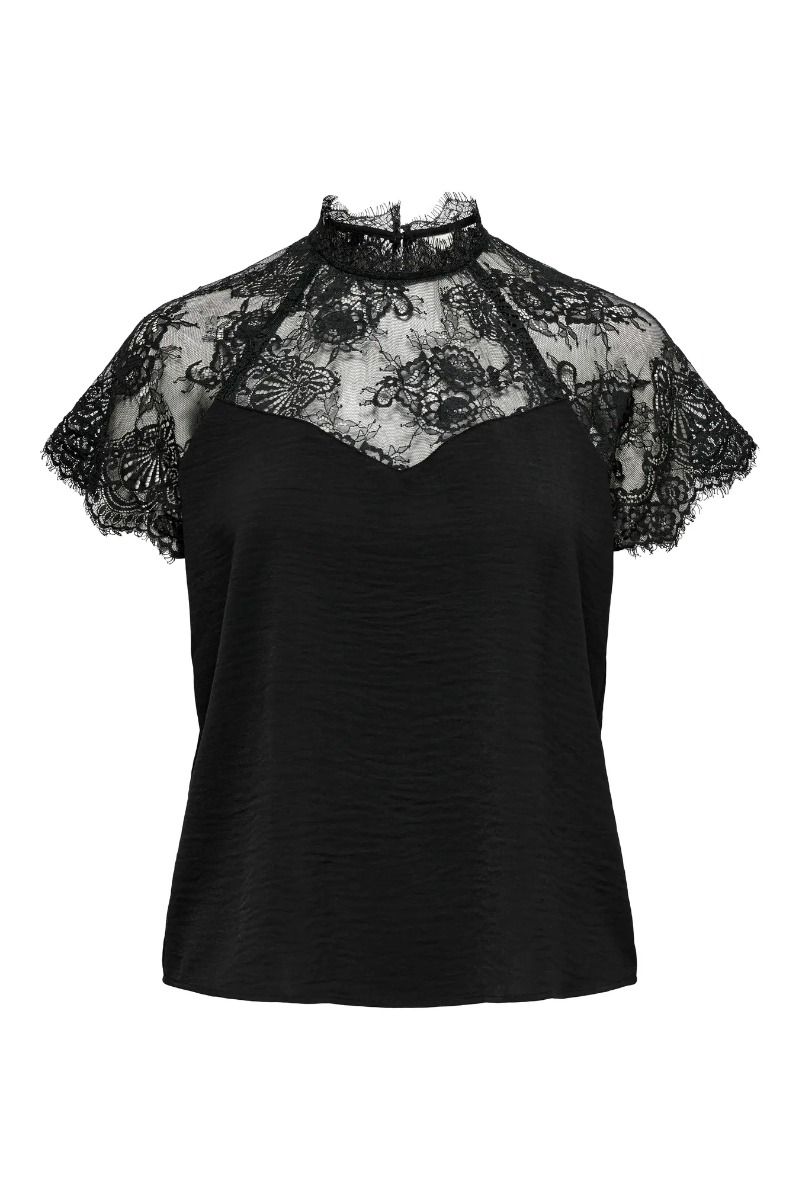 JDY - Top - Lion S/S Lace Top - Black