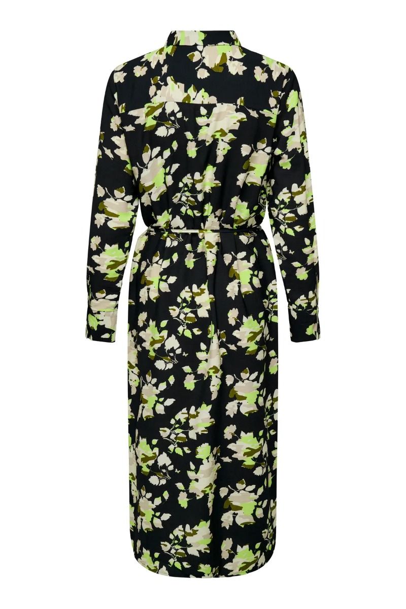 JDY - Kjole - Liza L/S Midi Shirt Dress - Black Camo Flower