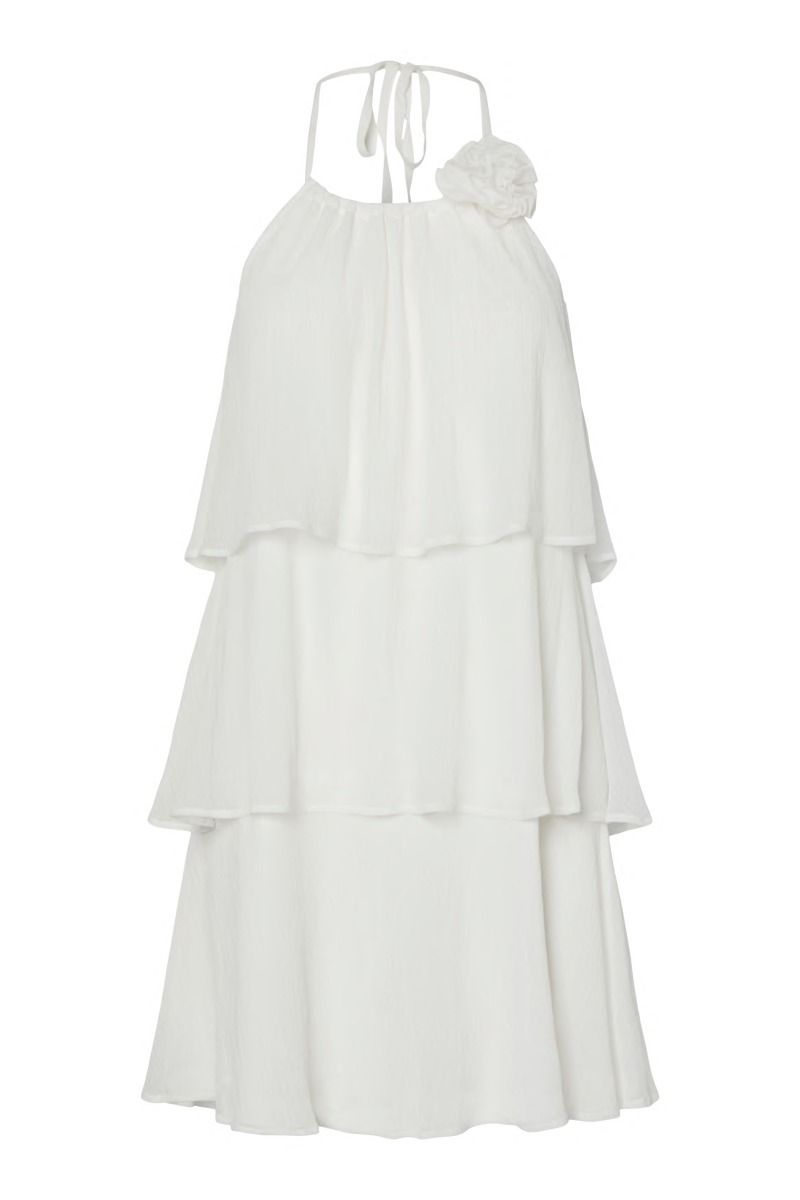 Pieces - Kjole - Clara Sl Short Layred Dress - Bright White