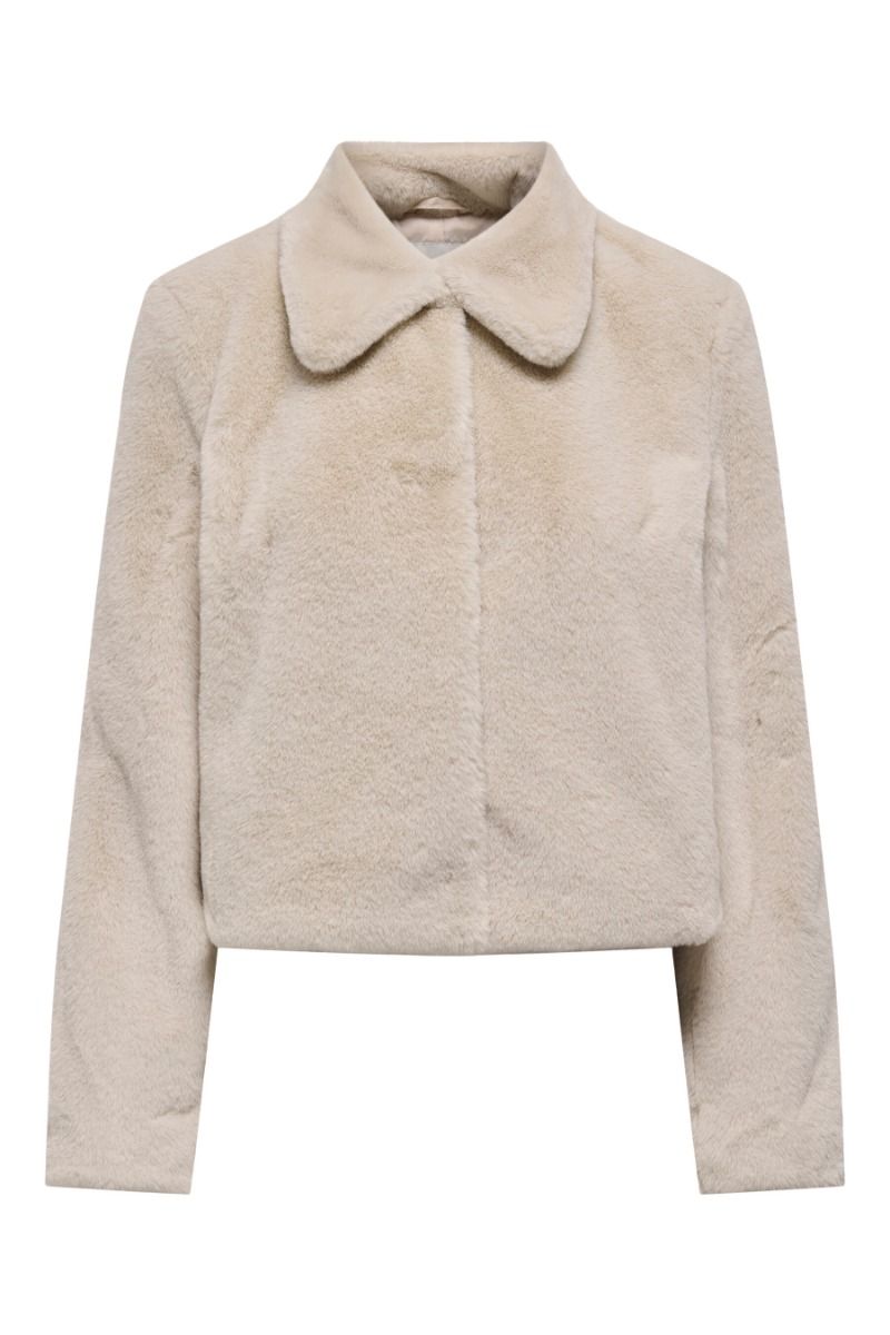 JDY - Jakke - Macy Life Faux Fur Jacket - Moonbeam