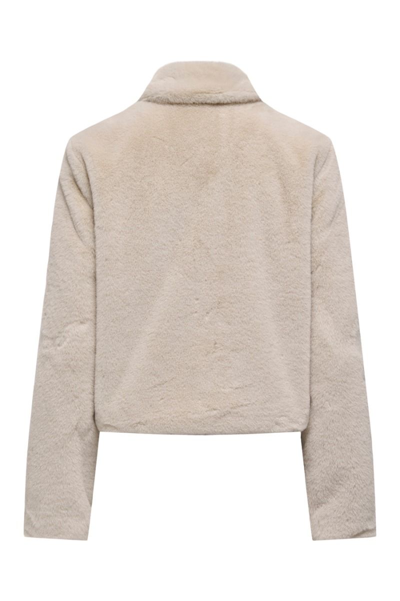 JDY - Jakke - Macy Life Faux Fur Jacket - Moonbeam