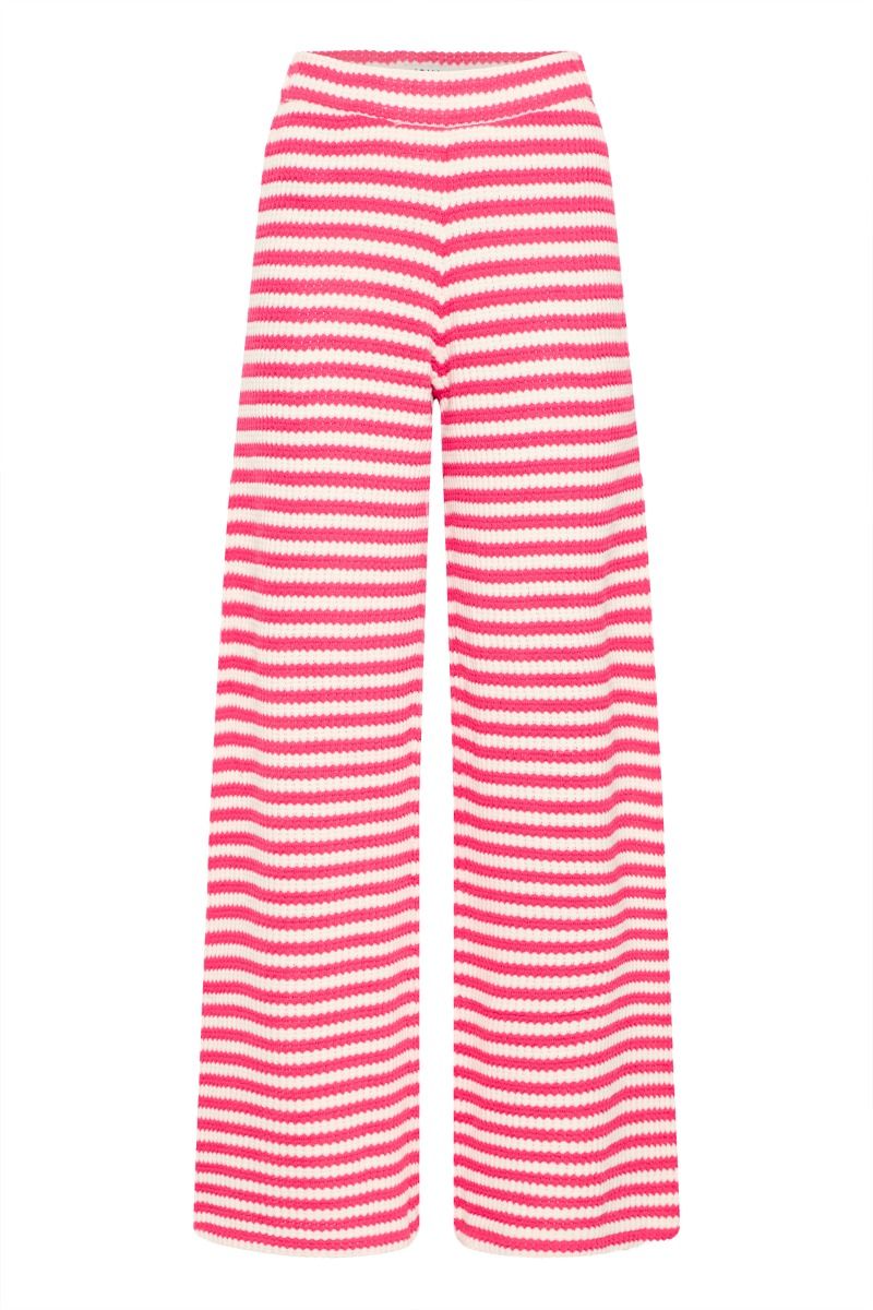 Ichi - Bukser - IH Lorianna Pa Azalea - Birch Stripe (Levering midt marts)
