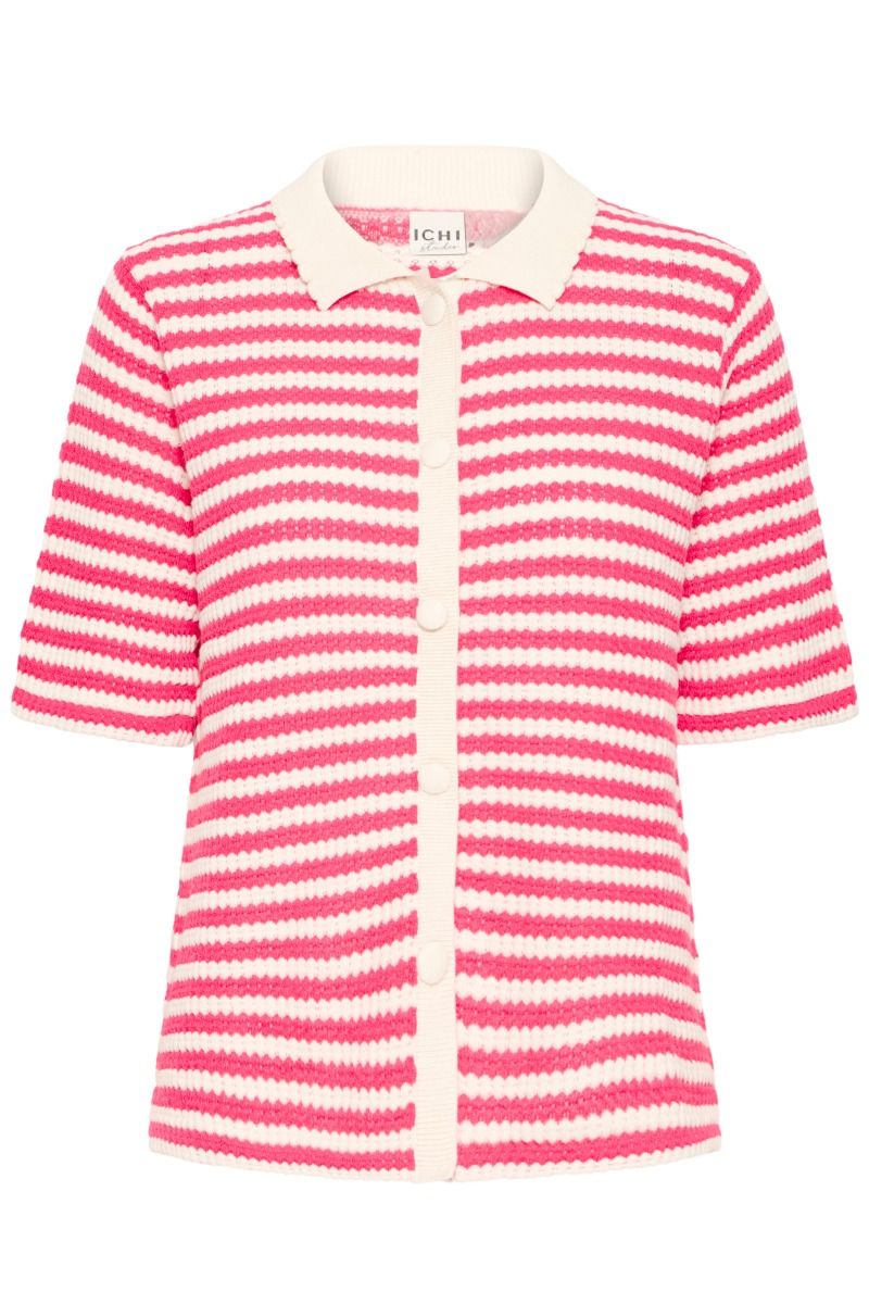 Ichi - T-shirt - Lorianna SS2 Azalea - Birch Stripe