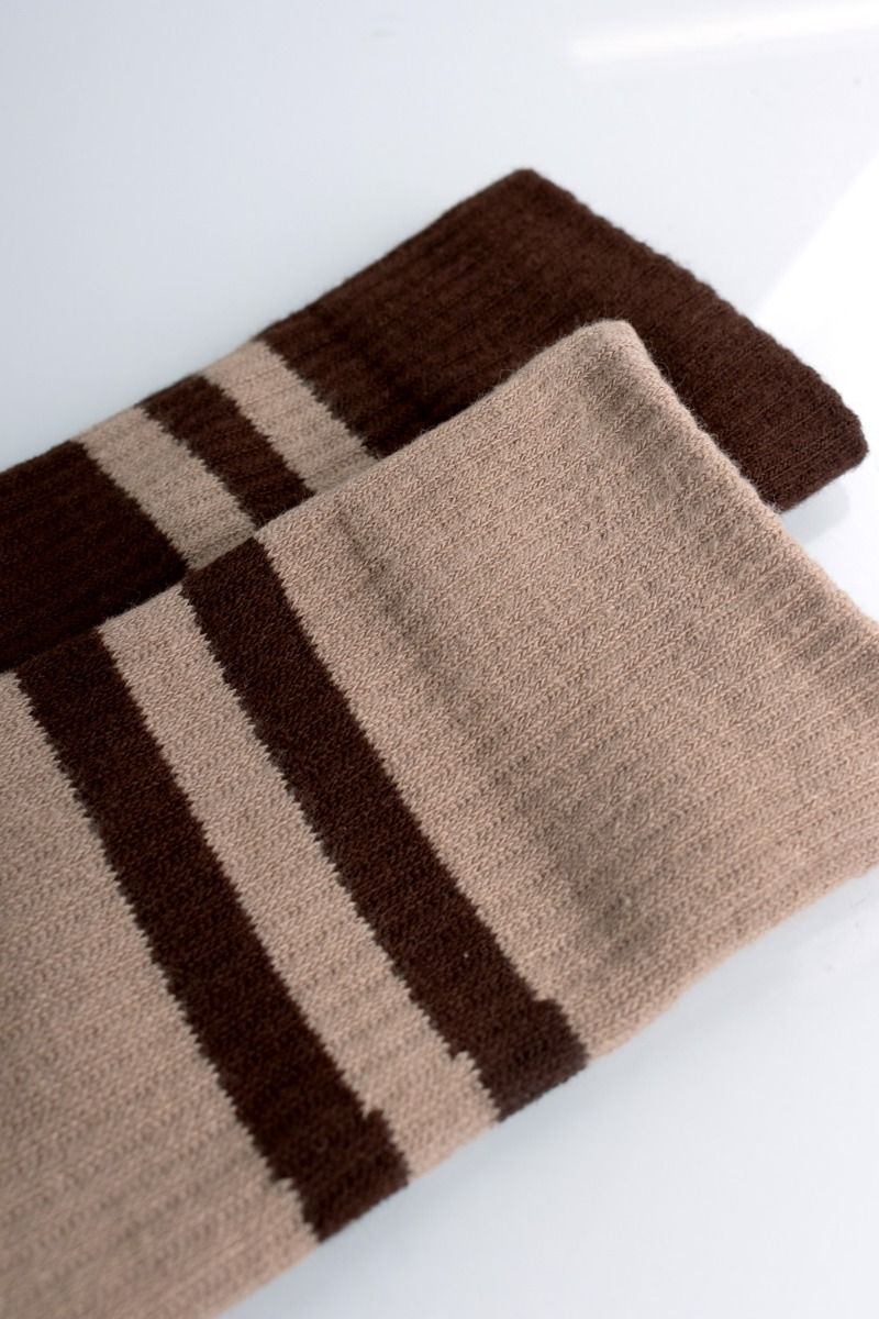 Loved by Lykke - Strømper - LY Emma Socks 2-Pack - Dark Brown/Beige 