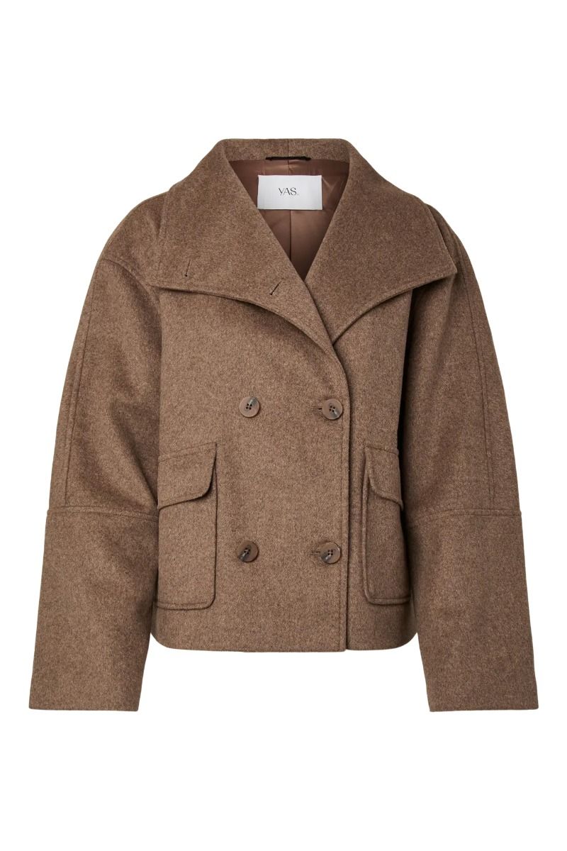 YAS - Jakke - Helena LS Wool Blend Jacket - Taupe Gray melange (Levering midt september)