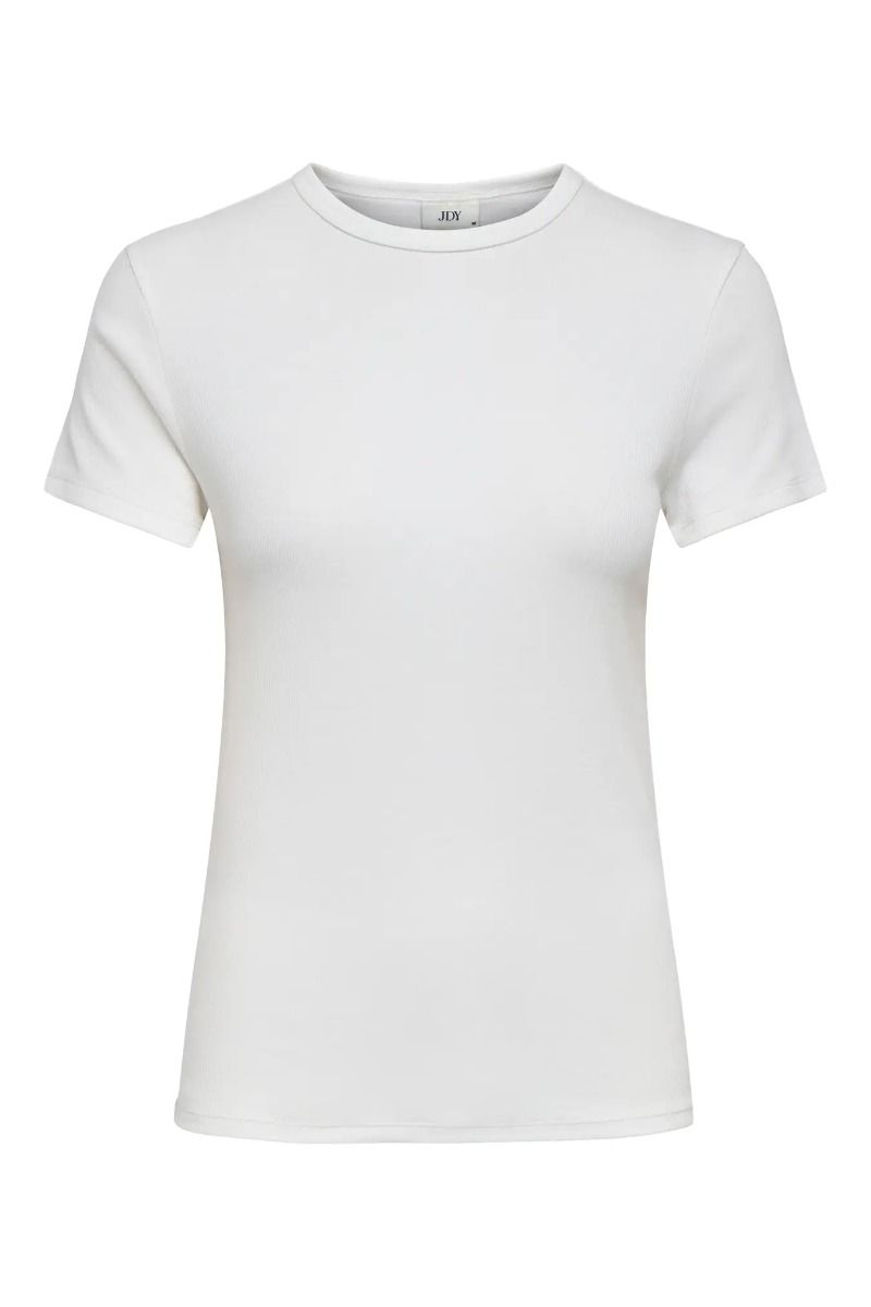 JDY - T-Shirt - Lucky S/S O Neck Top - Cloud Dancer