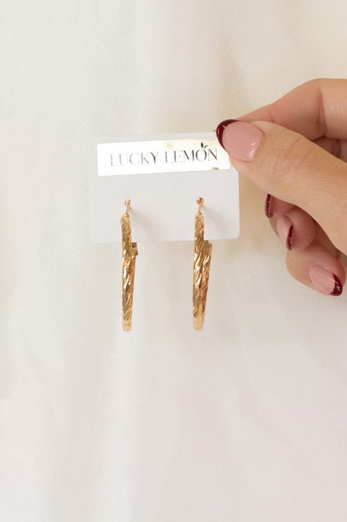 Lucky Lemon - Øreringe - Becca Hoops - Guld farve