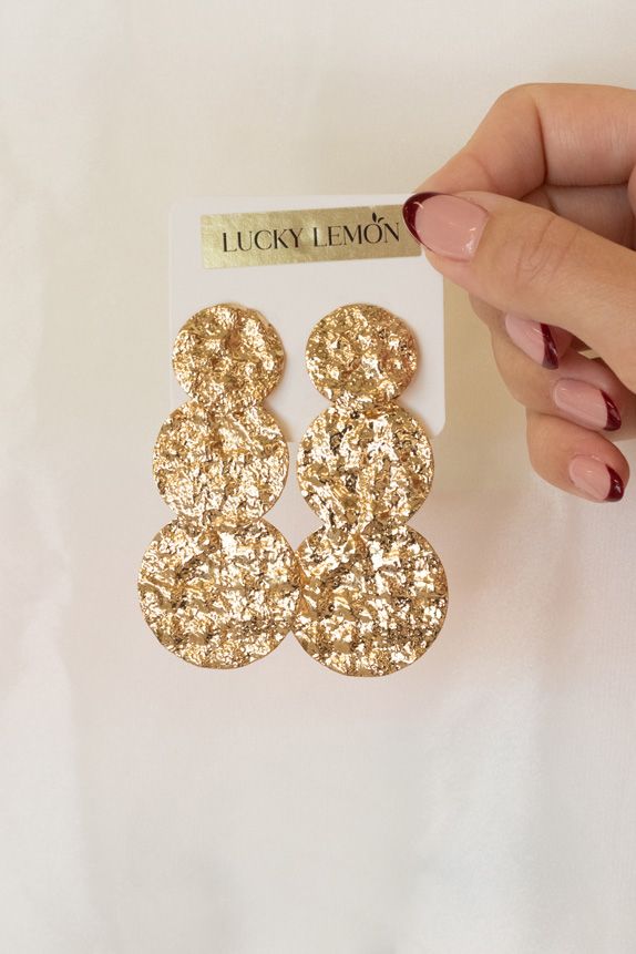 Lucky Lemon - Øreringe - Merle Studs - Guldfarvet