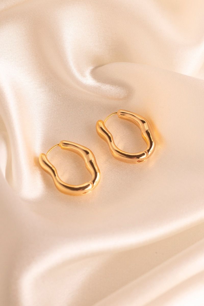 Lucky Lemon - Øreringe - Wavy - Gold