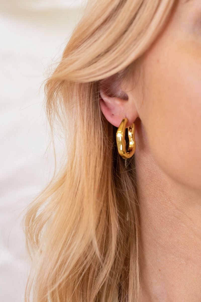 Lucky Lemon - Øreringe - Wavy - Gold
