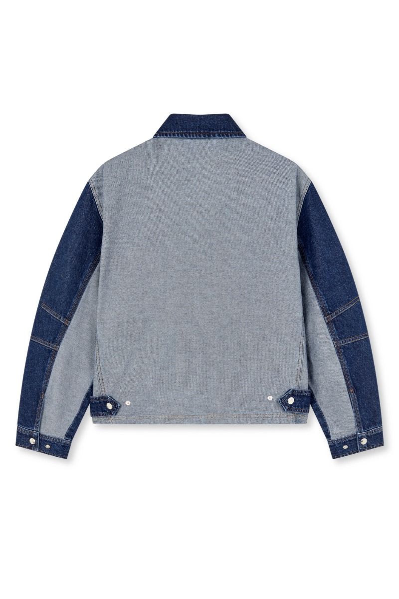 Mads Nørgaard - Jakke - Luke Denim Solar Jacket Block - Mid Blue Denim