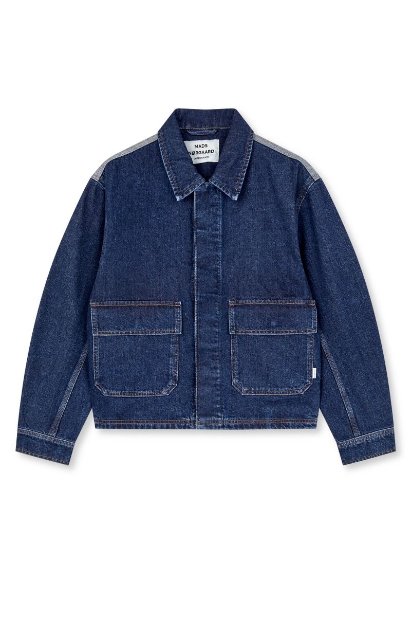 Mads Nørgaard - Jakke - Luke Denim Solar Jacket Block - Mid Blue Denim