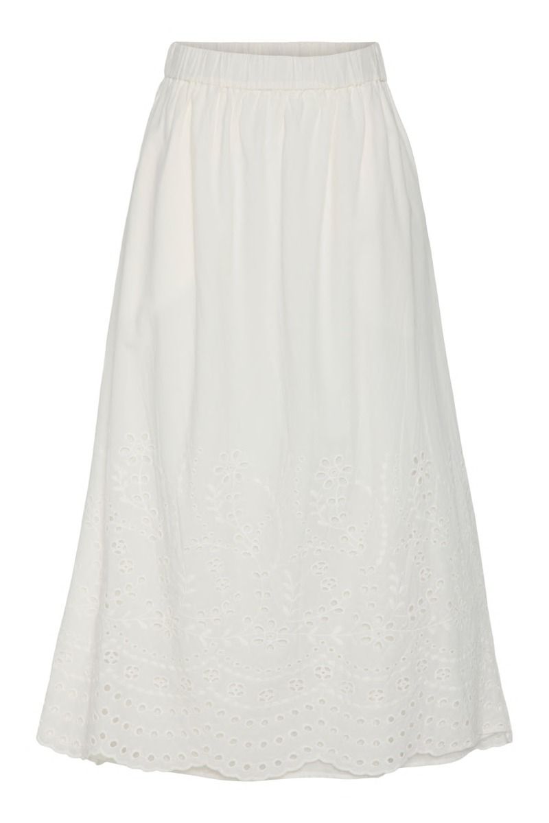 Y.A.S - Nederdel - Yasluma Hw Long Skirt S. - Star White 