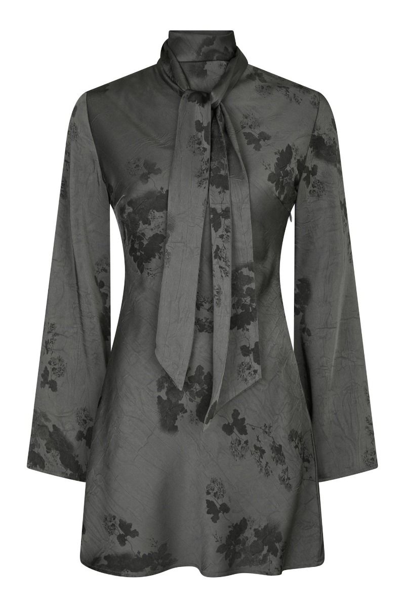 Neo Noir - Kjole - Lyra Faded Flower Print Dress - Grey (Levering slut oktober)
