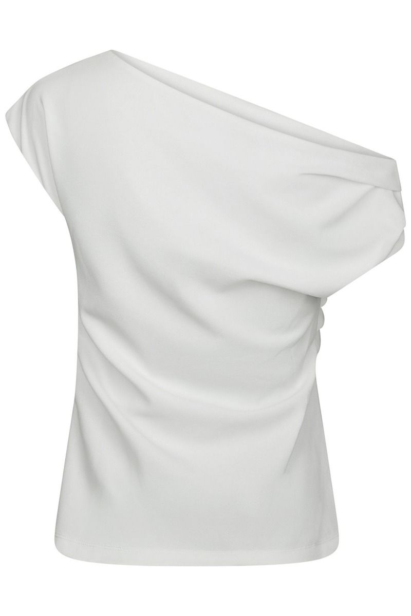 Neo Noir - Top - Mabelle Drapy Top - White (Levering midt april)