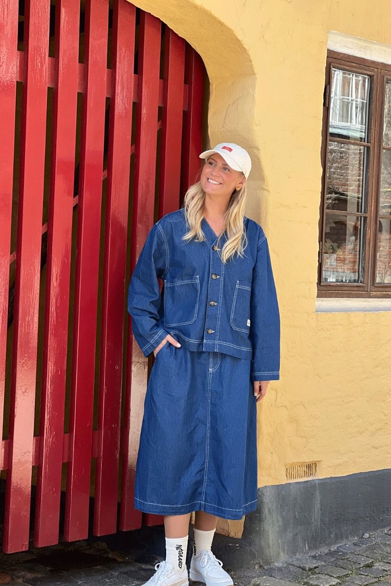 Mads Nørgaard  - Skjorte - Air Denim Jonna Shirt - Mid Blue Denim