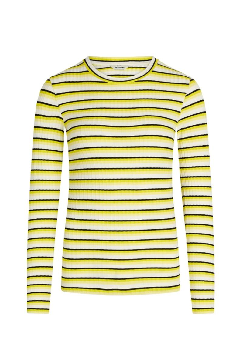 Mads Nørgaard - Bluse - 5x5 Stripe Tuba Top 5x5 - Stripe Snowwhite