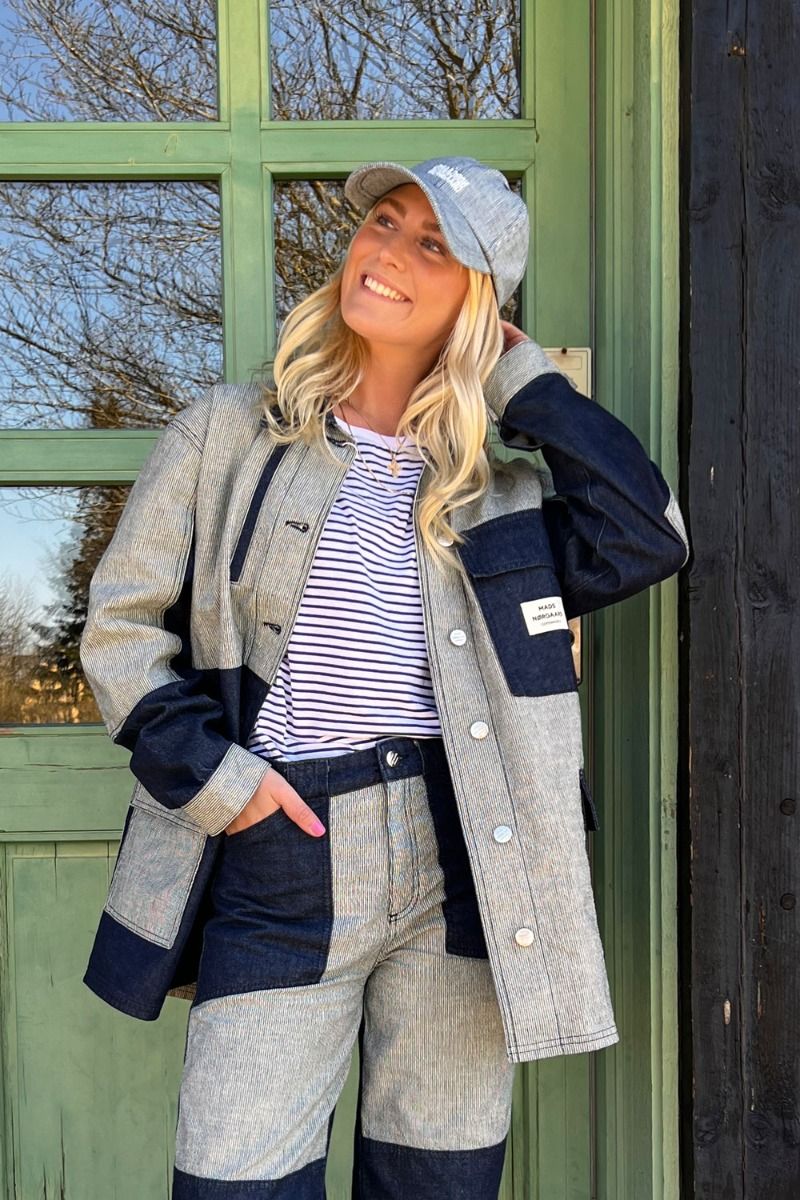 Mads Nørgaard - Jakke - Bell Block Jacket - Estate Blue/Cloud Dancer