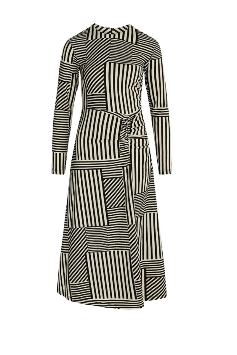 Mads Nørgaard - Kjole - Pollux Beatriz Dress - Stripe Play Aop/Black