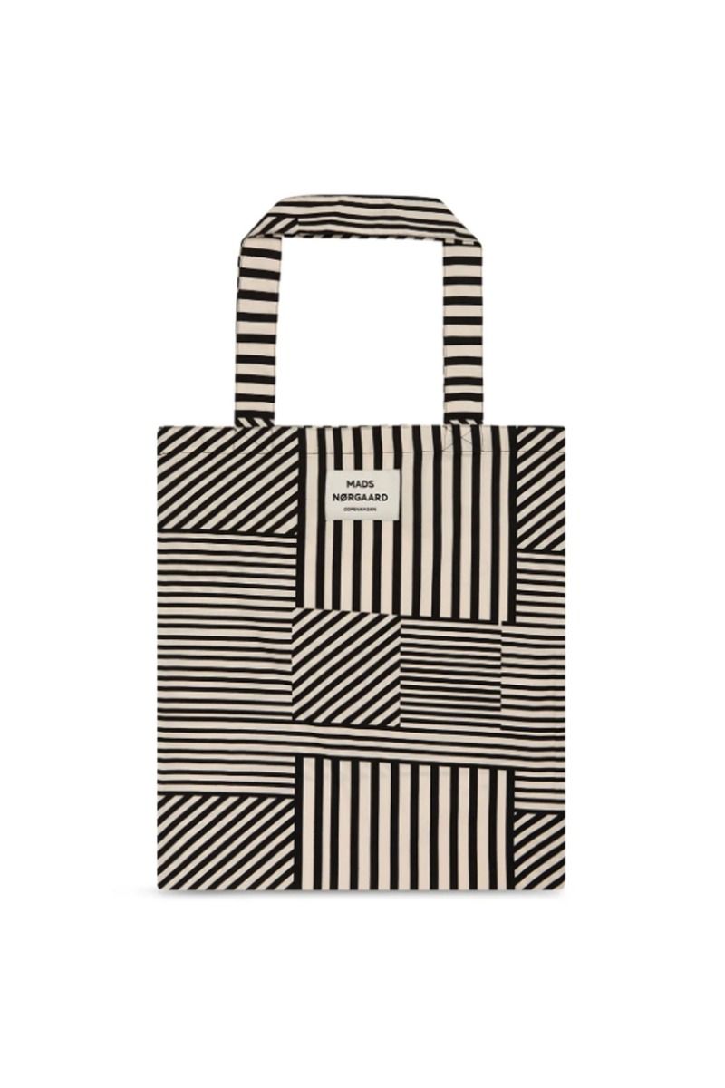 Mads Nørgaard - Taske - Sacky Atoma Bag - Stripe Play Aop/Black