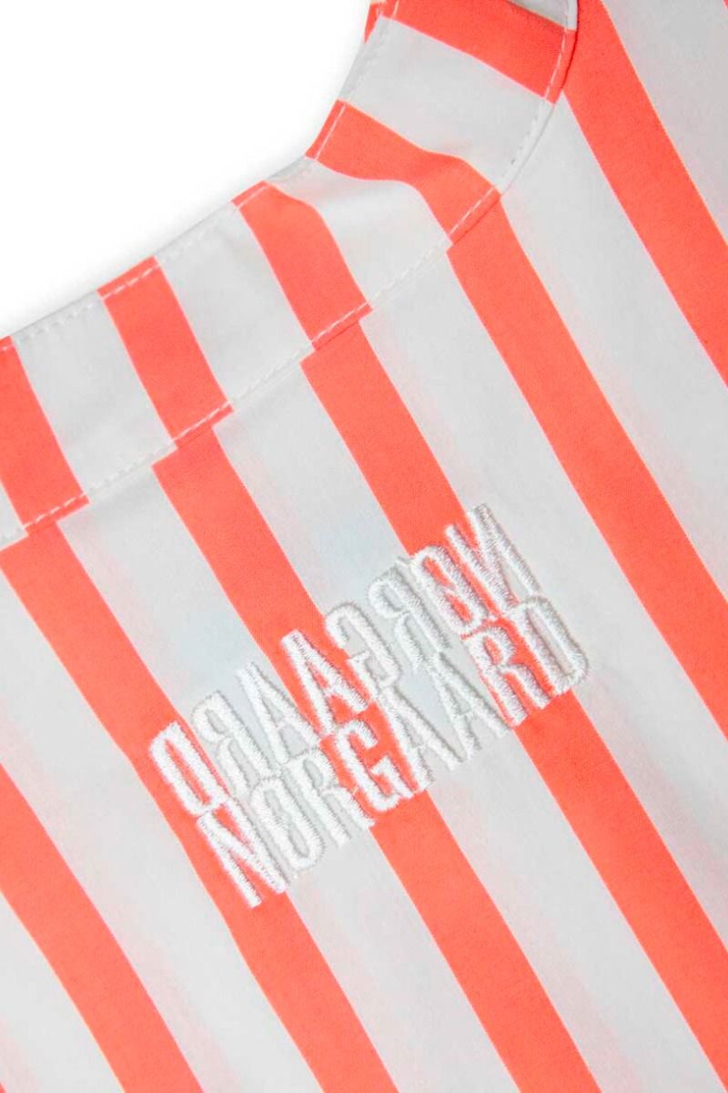 Mads Nørgaard - Skjorte - Organic Poplin Frannie Shirt - Candy Stripe Cherry Tomato