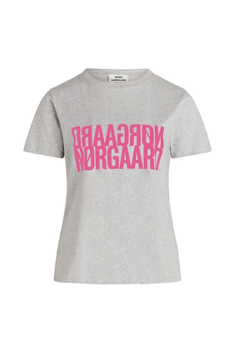 Mads Nørgaard - T-shirt - Single Organic Trenda P Tee - Light Grey Melange