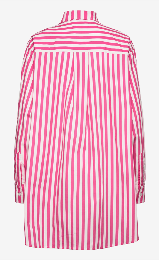 Mads Nørgaard - Skjorte - Poplin Nuella Shirt - Fuchsia Purple/Cloud Dancer