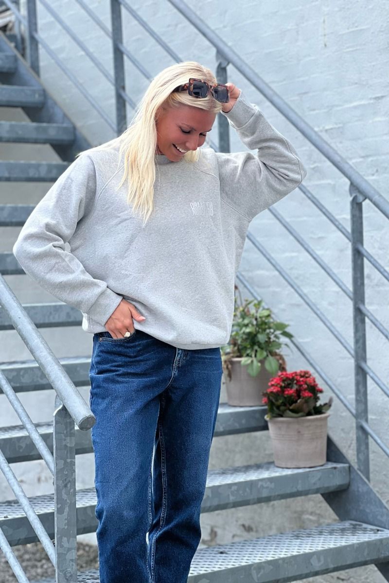 Mads Nørgaard - Sweatshirt - Organic Sweat Allium Sweatshirt - Light Grey Melange