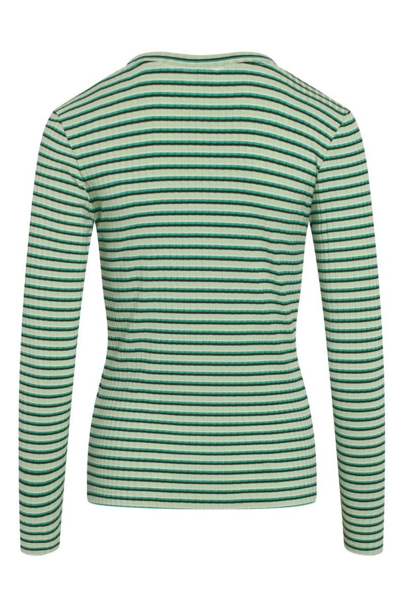 Mads Nørgaard - Bluse - 5x5 Stripe Tinilla - Multi Pastel Green