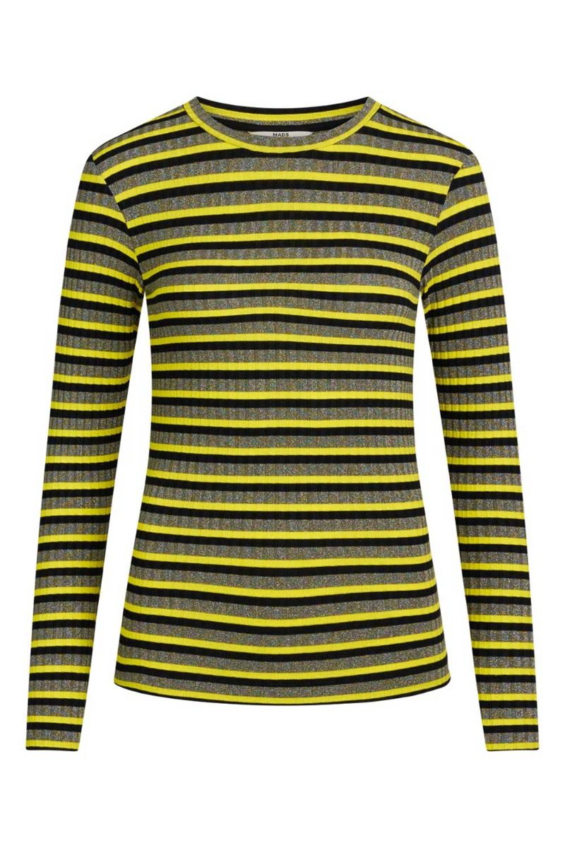 Mads Nørgaard - Bluse - 5x5 Stripe Tuba Top 5X5 - Stripe Winter Moss